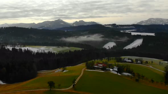 Drone Video of Mountains in Austria Winter