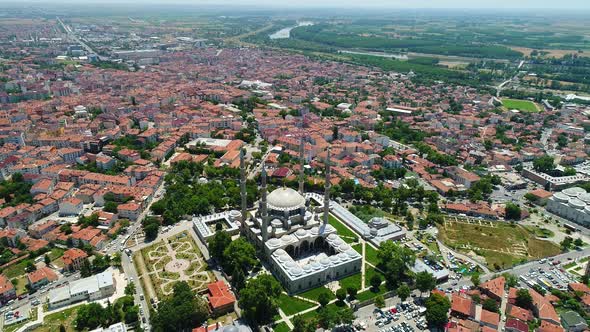 Aerial View On City Center And Mosque