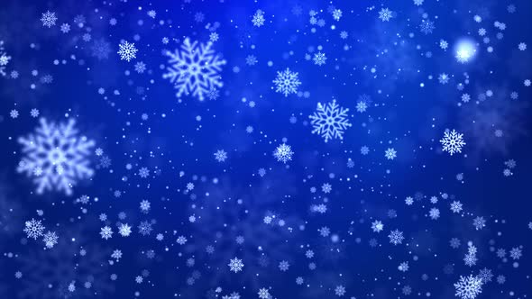 Beautiful  abstract winter snow falling snowflakes glitter particles.