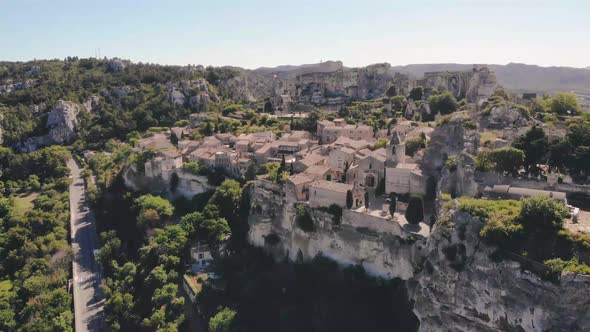 Les Baux De Provence France Old Historical Village Build on a Hill in the Provence Les Baux De