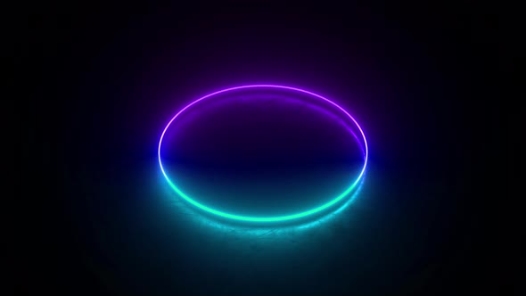 Multicolored neon circle