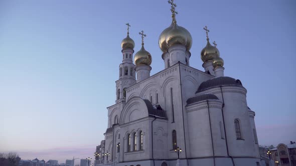 Pano With Temple at Sunset