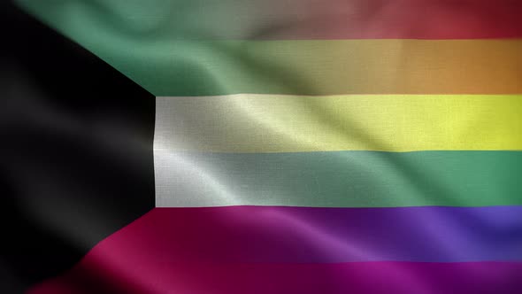 LGBT Kuwait Flag Loop Background 4K