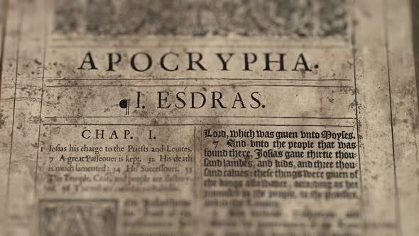 Apocrypha First Esdras, Slider Shot, Old Paper Bible, King James Bible