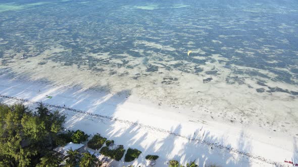 Zanzibar Tanzania  Aerial View of the Ocean Near the Shore of the Island Slow Motion