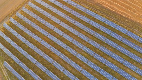 renewable and clean energy. Overview of solar panels,Italy