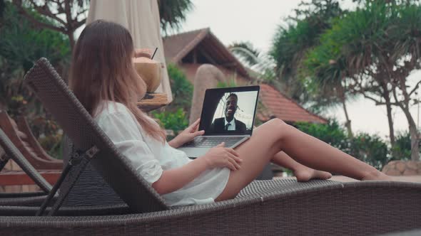 Friends Talking Cheerfully by Webcam