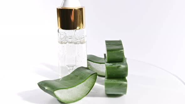 Motion Rotation of Aloe Vera Sliced Slices