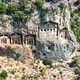 Dalyan,Mugla. Turkey. Shooting of Dalyan Rock Tombs with drone. Kaunos ancient city aerial view. - VideoHive Item for Sale