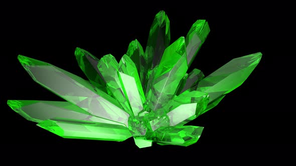 Formation of precious green emerald crystals.