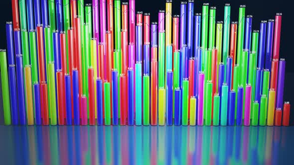 Multicolor Bars Counters As Abstract Infographics