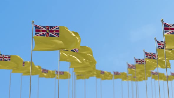 Niue Row Of Flags Animation