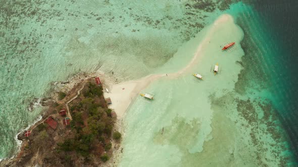 Small Torpic Island White Sandy Beach Top View