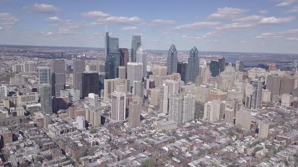 Aerial view of Philadelphia skyline