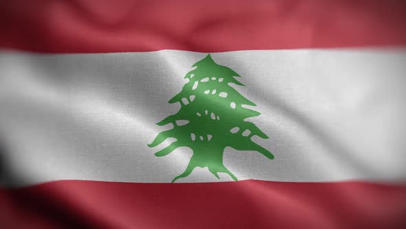 Lebanon Flag Textured Waving Front Background HD