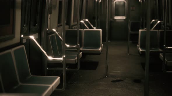 Inside of New York Subway Empty Car alt