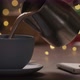 Slow Motion Man Pour Hot Chocolate in Blue Cup in the Evening with Shopping List for Holidays in - VideoHive Item for Sale