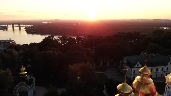 St. Michael's Golden-Domed Monastery in Kyiv, Ukraine. Aerial View