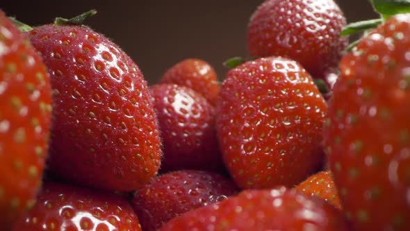 Dolly Zoom To the Fresh Ripe Strawberries, Cooking Strawberry, Food Macro Shooting, Full Prores HQ