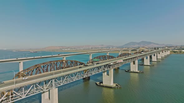 Martinez bridge connecting to Benicia over the bay