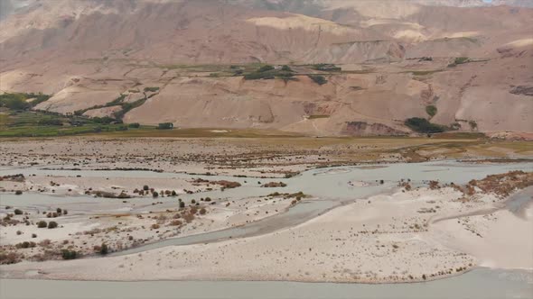 Afghanistan and Panj River Along the Wakhan Corridor