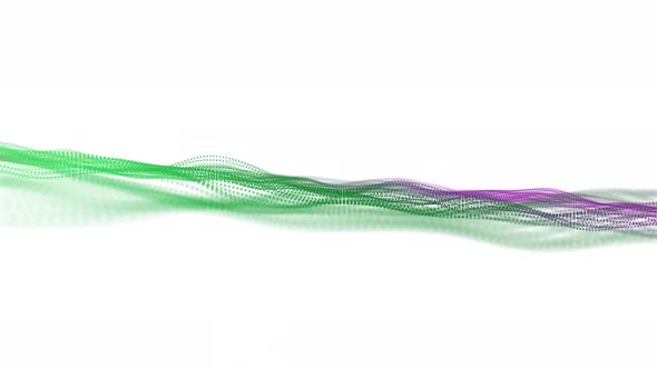 Green and purple color line wavy. techy line wavy animation. 01