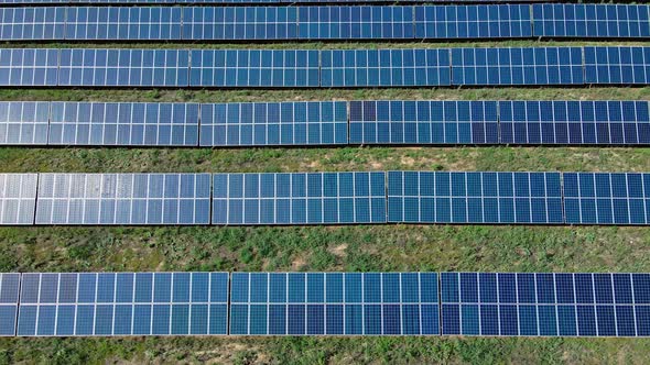 Solar Panel Farm Seen From Above