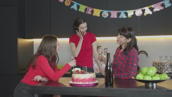 Birthday Greeting By Phone for Woman at Home Party