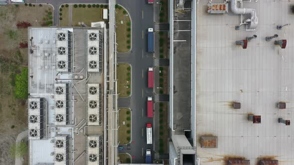 Solar power station on factory rooftop