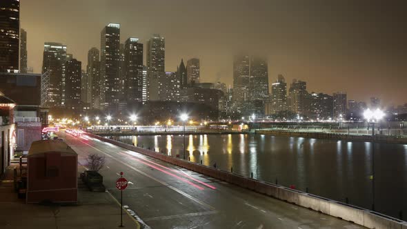 Chicago Skyline Night Timelapse