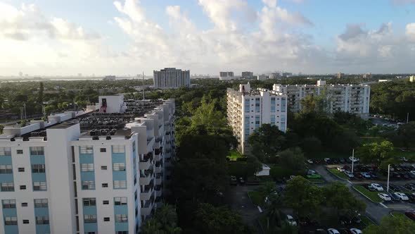 apartment buildings in miami florida aerial footage