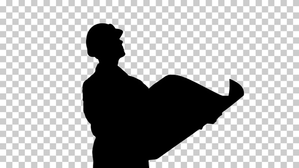 Silhouette Handsome engineer architect, builder, businessman,