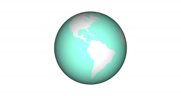Spinning world globe. Animated earth globe day night cycle. 03