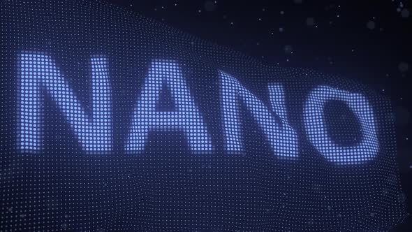 Nano Cryptocurrency Name on Waving Digital Flag alt
