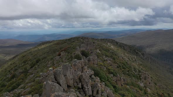 Trestle Mountain, Wellington Park, Tasmania, Australia 4K Aerial Drone