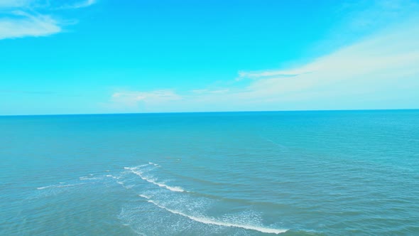 Aerial view over the sea, beautiful turquoise water