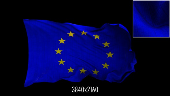 Overlay Flag of the European Union Billowing