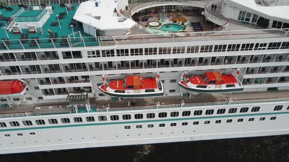 Cruise ship aerial view