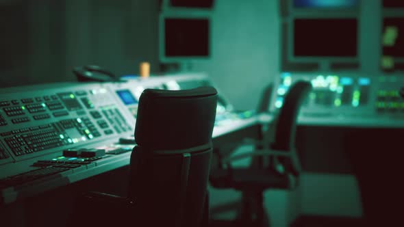 Empty Power Plant Control Room