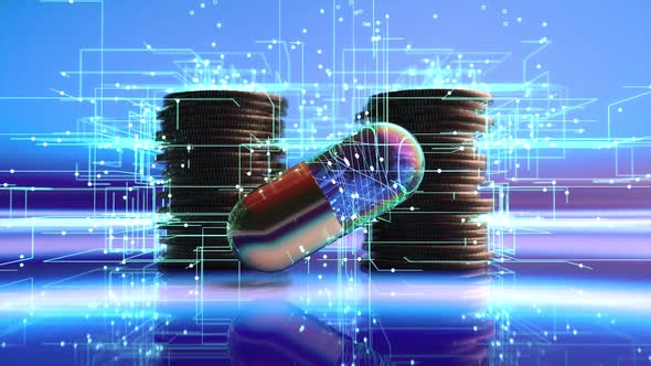 3D abstract background of a futuristic pill