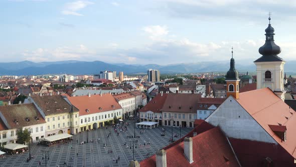 Aerial View Of Sibiu Old Center