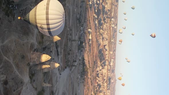 Balloons in Cappadocia Vertical Video Slow Motion