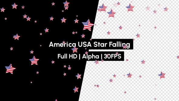 United States America USA Star Falling with Alpha