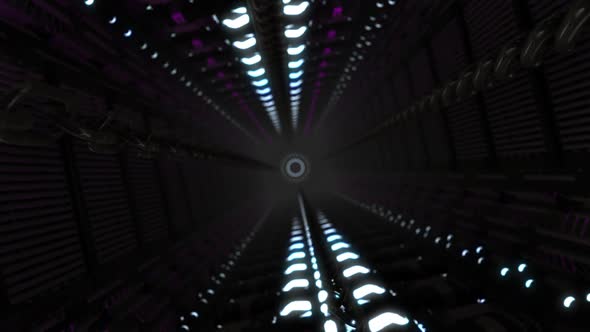 3D Sci-Fi Abstract Spaceship Corridor V54