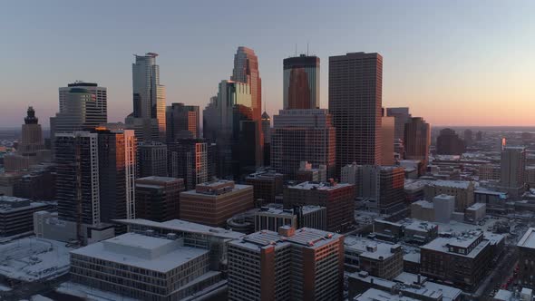 Minneapolis - Aerial Cityscape at Sunset