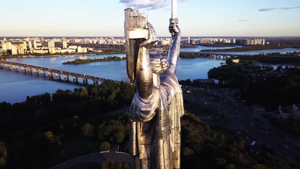 Monument Motherland. Aerial. Kyiv. Ukraine