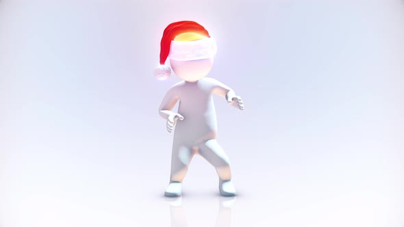 Human Concept Dancing With Santa Hat 4k