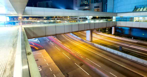 Timelapse of Hong Kong traffic at night