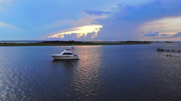 Ocean at Sundown Time Sunset Seascape Horizon Bay Panoramic Landscape