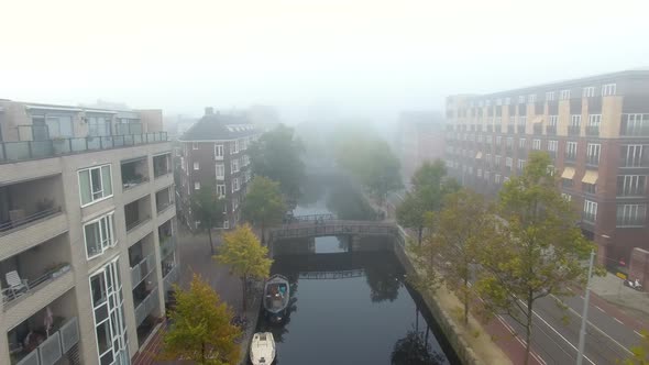 Foggy Amsterdam, view from above